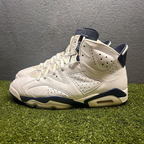 Size 13-Nike Air Jordan 6 Retro Midnight Navy/White (Mens) - Picture 1 of 11